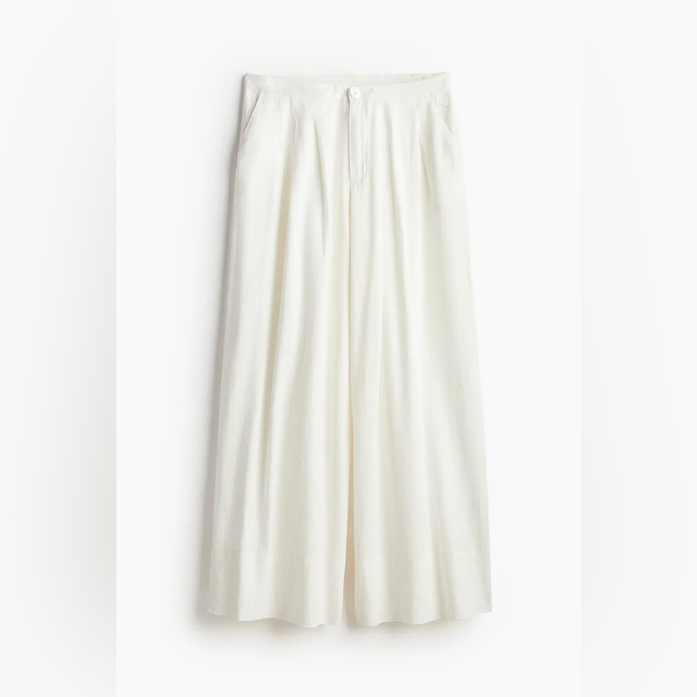 YFB Elegant White Wide-Leg Pants